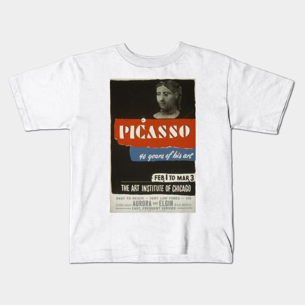 Picasso – 40 Years Of His Art (1936) Kids T-Shirt by notalizard